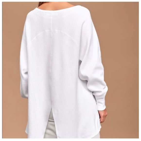 NWT We The Free | Free People Amelia Waffle Knit Oversized Top - Picture 5 of 8